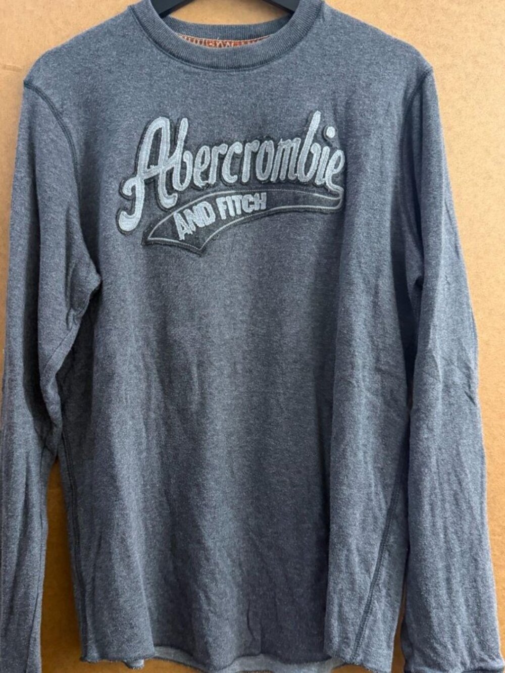 Abercrombie & Fitch Script Logo Long-Sleeve Crewneck, Size L